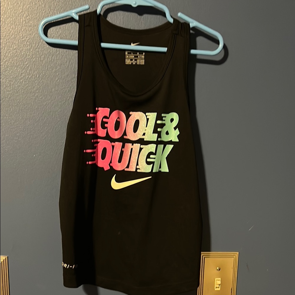 Nike Black and Pink Dynamic Graphic Tank Top